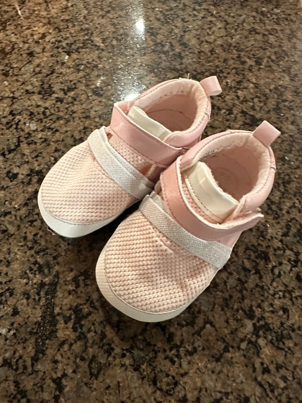 Kids Pink Breathable Slip-On Sneakers with Hook & Loop Strap